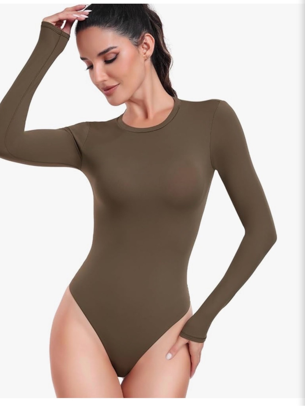 Crew neck long sleeve bodysuit